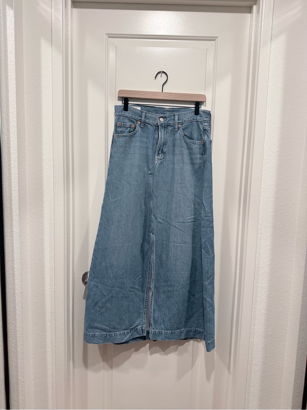 GAP Light Blue Denim Icon Maxi Skirt